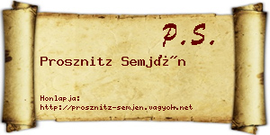 Prosznitz Semjén névjegykártya